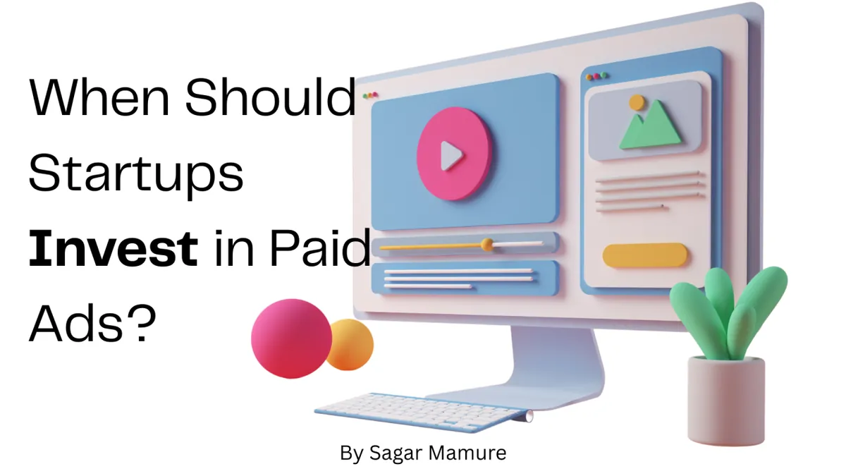 Computer monitor showing a video ad and an ad layout, for when should startups invest in paid ads